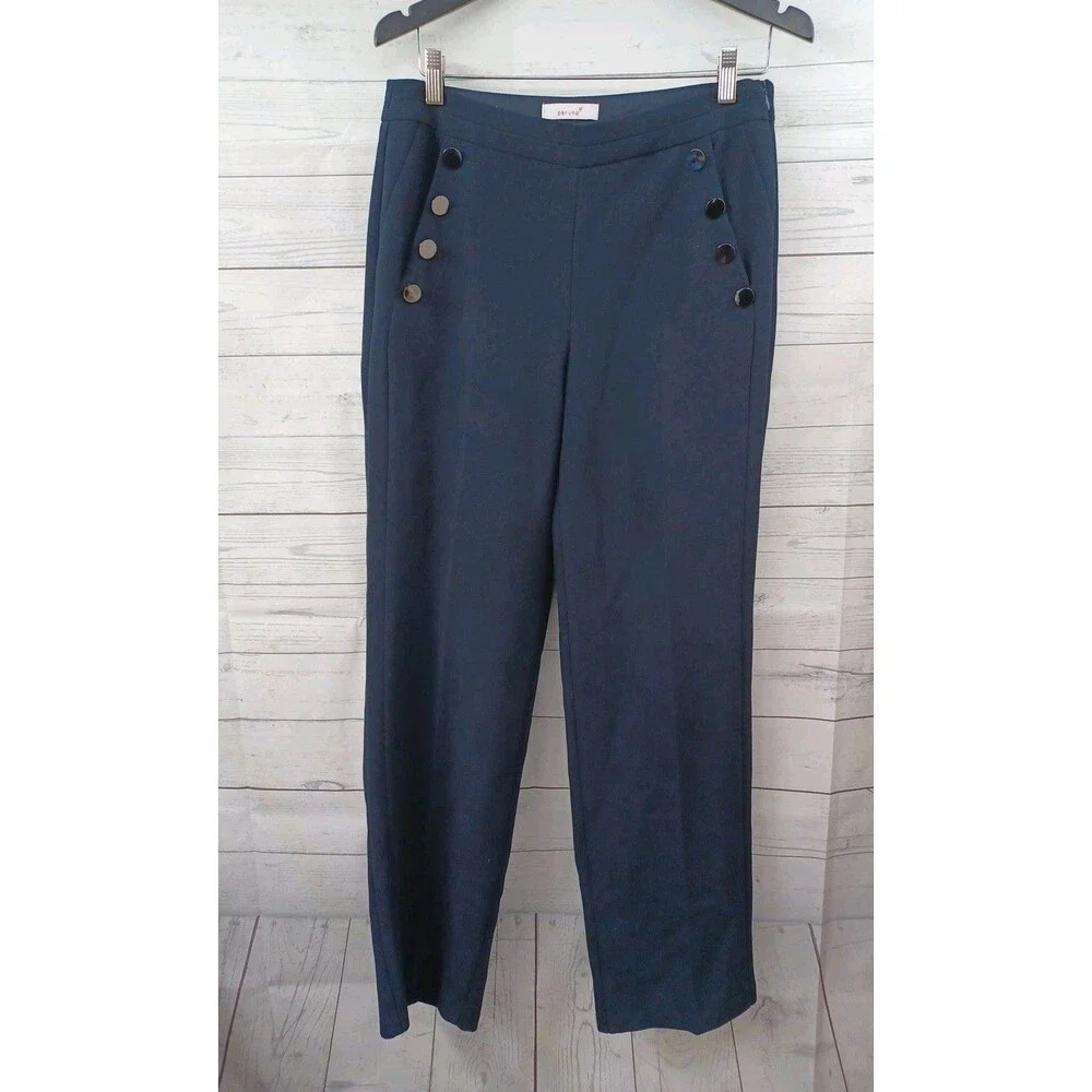 Per Una Womens Navyblue Pants US Sz 8 UK 12 Slacks Pockets